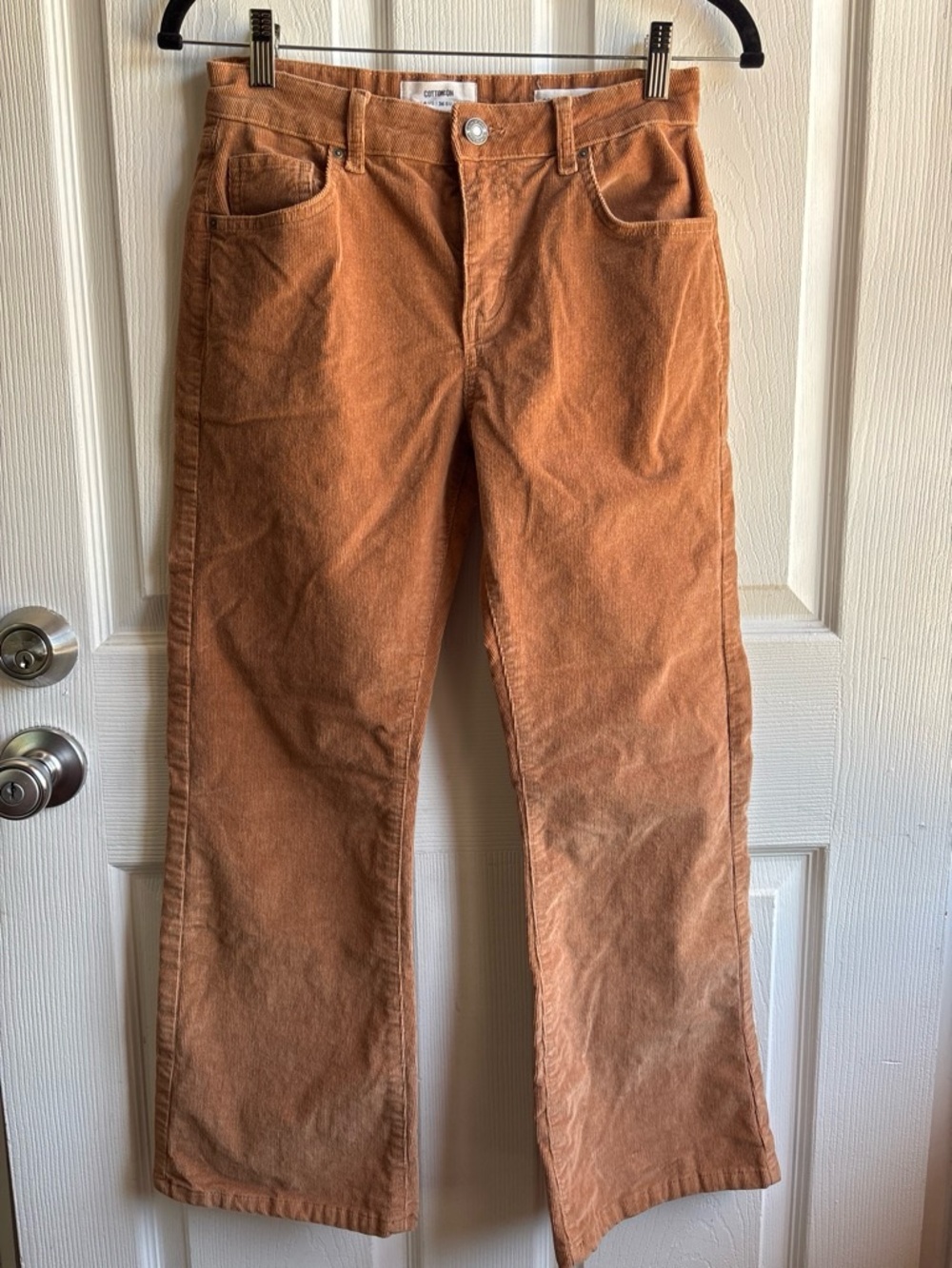 🐑 Cotton On Women’s Brown Corduroy Bootcut Mid Rise Pants Pockets Size US 4